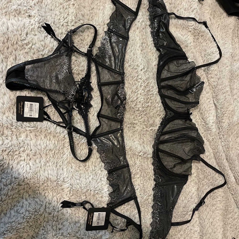 Honey Birdette Natalie L thong XL garter